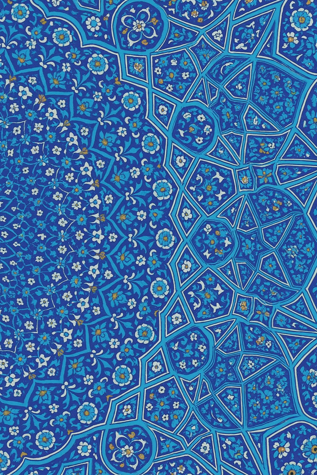Blue Iznik Tile Wall Art Set of 3 | Turkish Ceramic HOME Print | Islamic Geometric Pattern Poster | Boho Living Room Decor