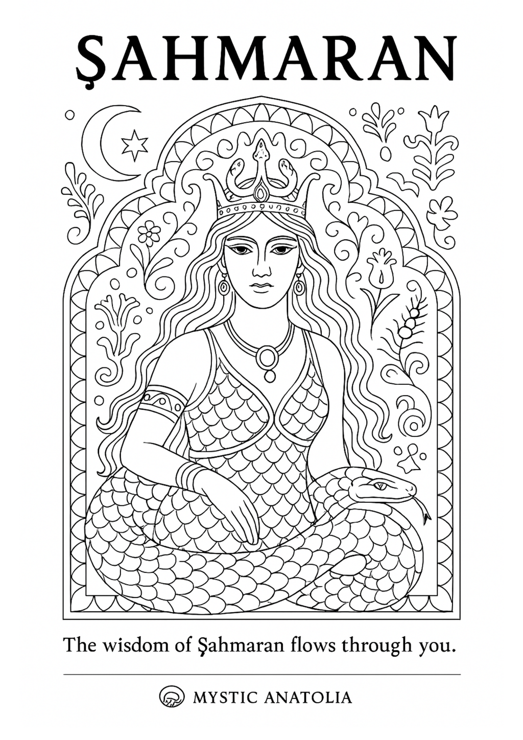 Mystic Shahmaran Folklore Mini eBook – Sacred Woman Journal & Feminine Moon Wisdom Guide | Digital Download