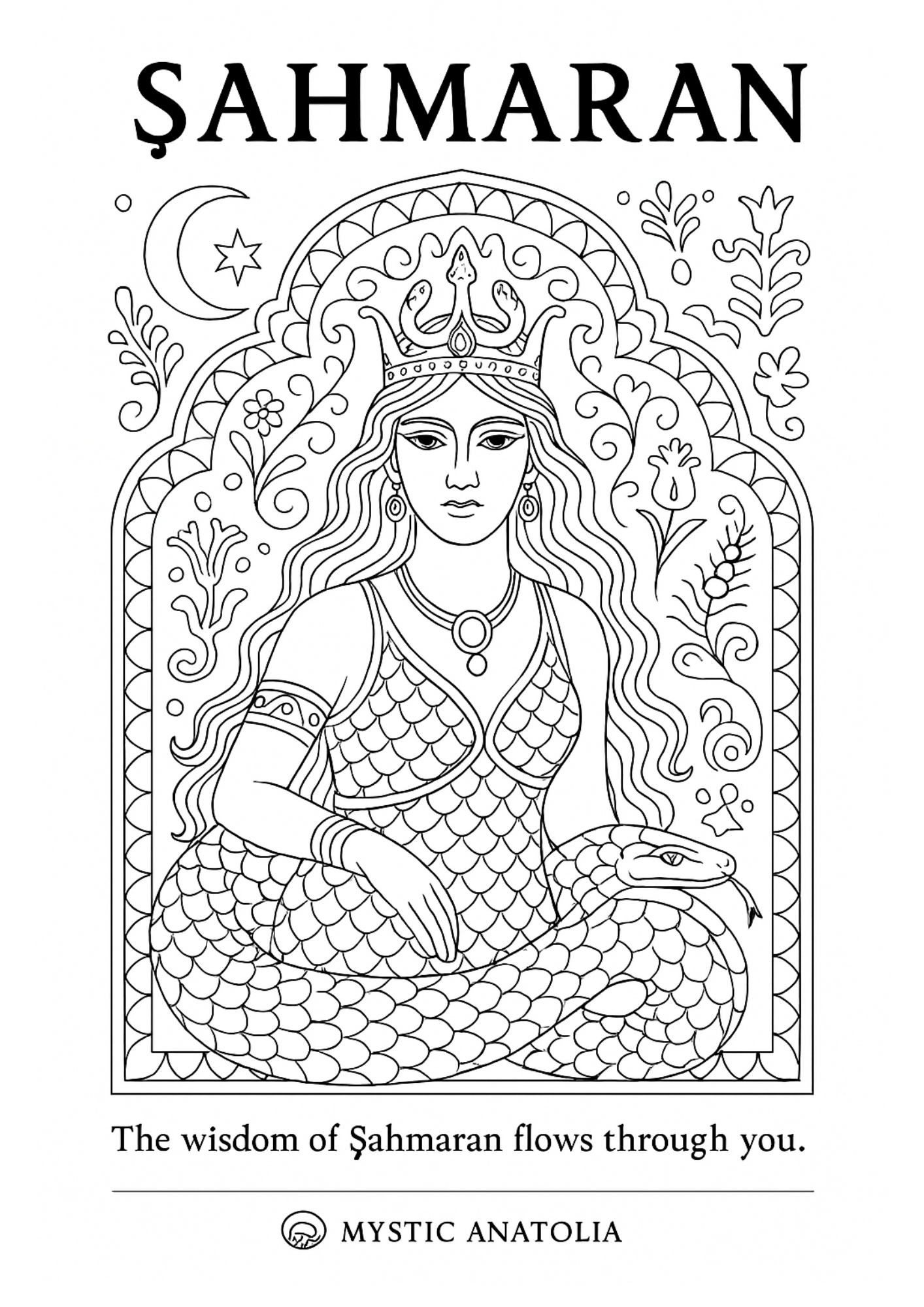 Mystic Shahmaran Folklore Mini eBook – Sacred Woman Journal & Feminine Moon Wisdom Guide | Digital Download