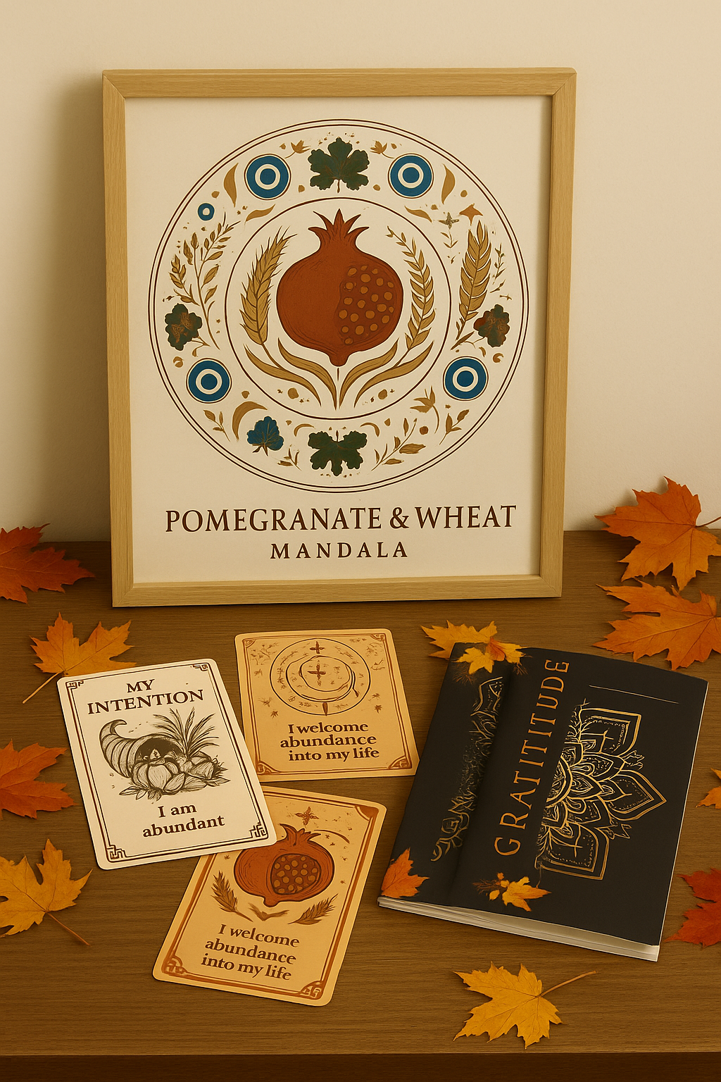 Mystic Anatolia Autumn Ritual Kit • Harvest Mandala Poster, Gratitude Journal, Intention Cards, Printable Ritual Guide