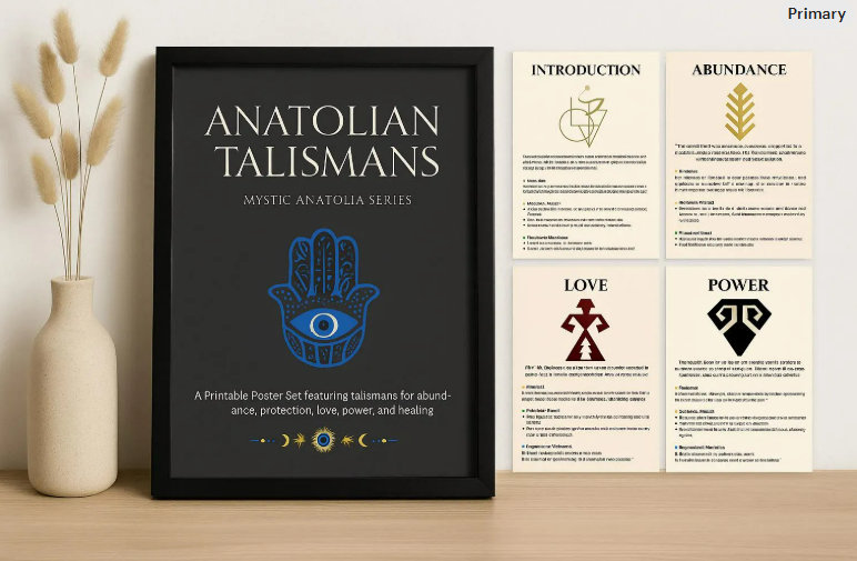 Mystic Anatolian Talismans Poster Set – Printable Turkish Charms for Love, Protection, Healing & Abundance | Boho Spiritual Wall Art