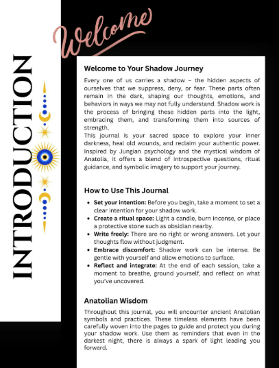 Shadow Work Journal – 30 Day Guided Prompts and Rituals | Printable Self-Discovery and Healing PDF | Spiritual Shadow Work Workbook