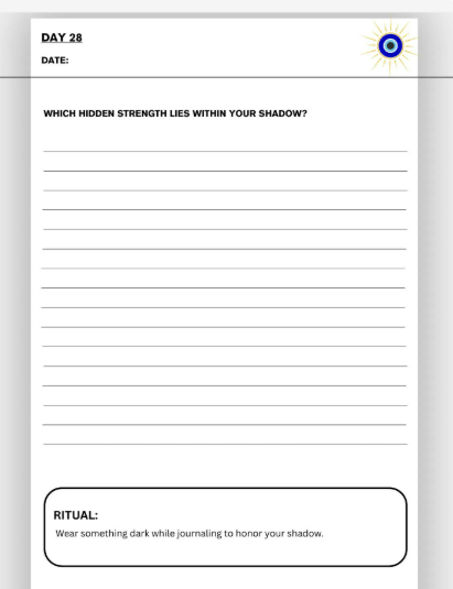 Shadow Work Journal – 30 Day Guided Prompts and Rituals | Printable Self-Discovery and Healing PDF | Spiritual Shadow Work Workbook