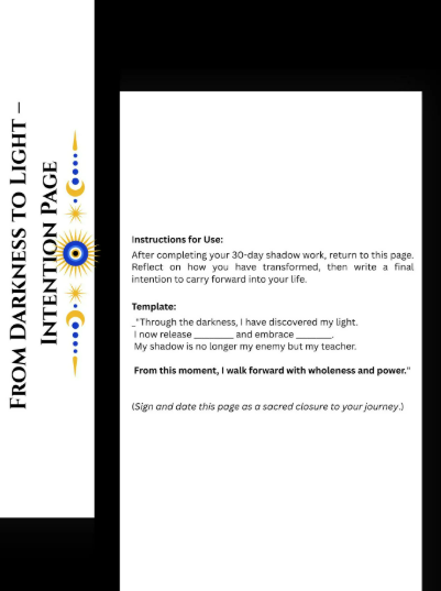 Shadow Work Journal – 30 Day Guided Prompts and Rituals | Printable Self-Discovery and Healing PDF | Spiritual Shadow Work Workbook