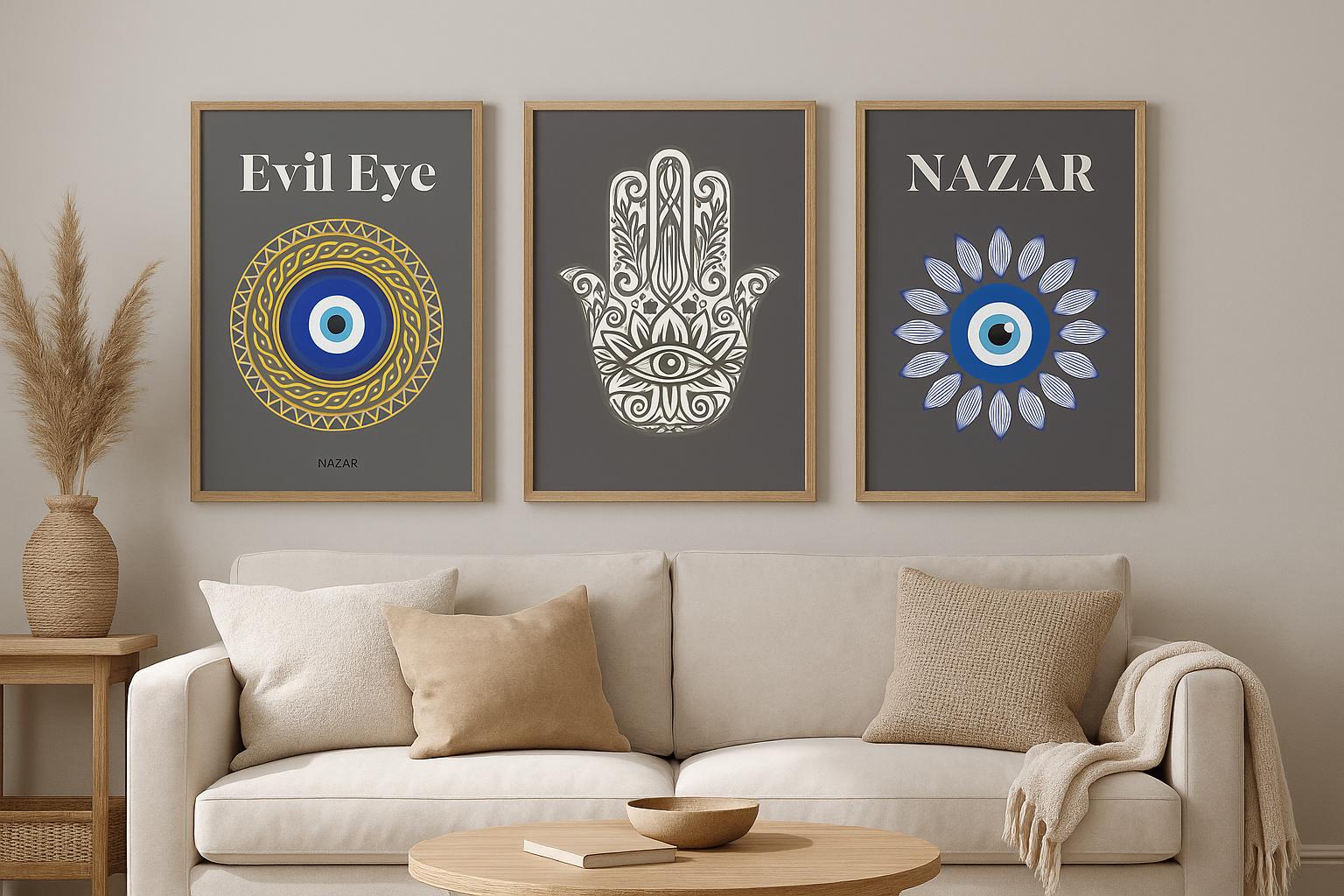 Mystic Evil Eye Wall Art Bundle – Printable Nazar Protection Posters | Boho Spiritual Gallery Set