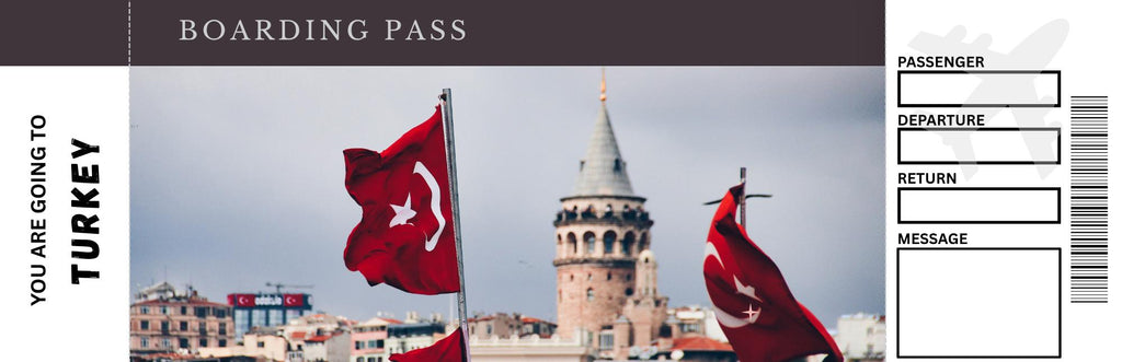 Editable Surprise Travel Ticket – Printable Boarding Pass Gift for Turkey (Istanbul, Cappadocia, Antalya, Ankara) – Instant PDF Download