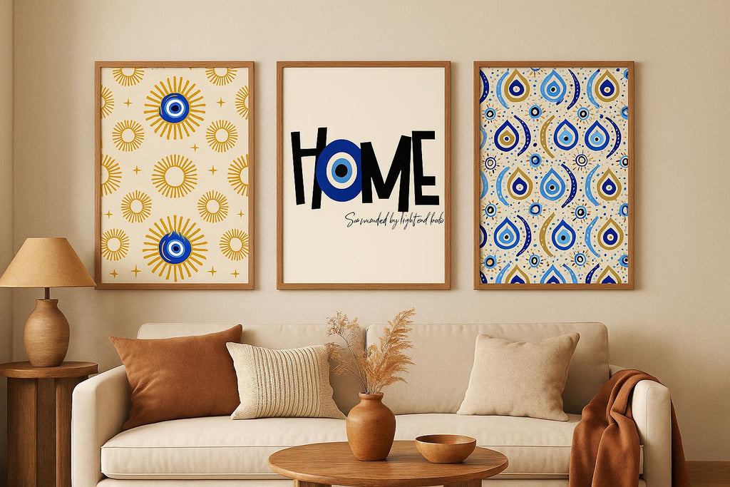 Mystic Evil Eye Wall Art Bundle – Printable Nazar Protection Posters | Boho Spiritual Gallery Set